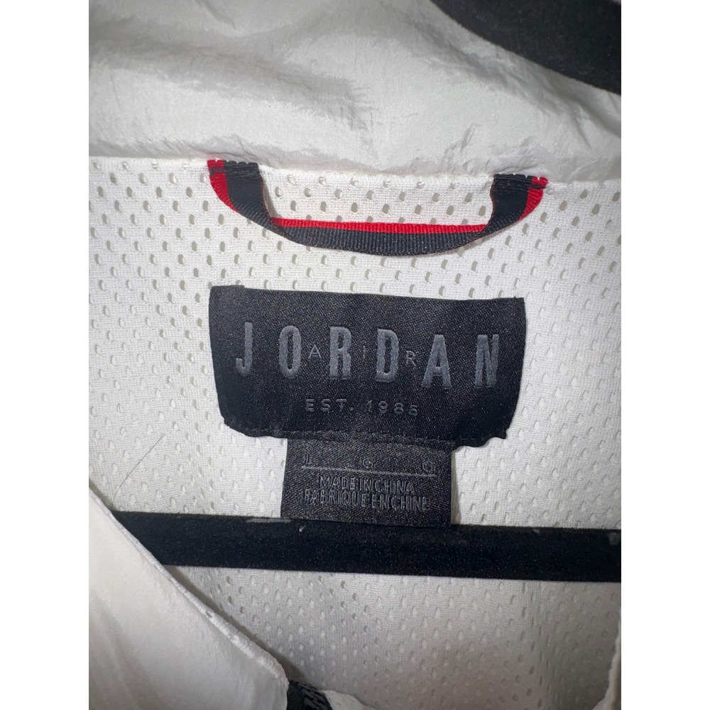 Jordan Jumpman Windbreaker Jacket White Red Black Colorblock Large Mens Womens - Picture 3 of 7